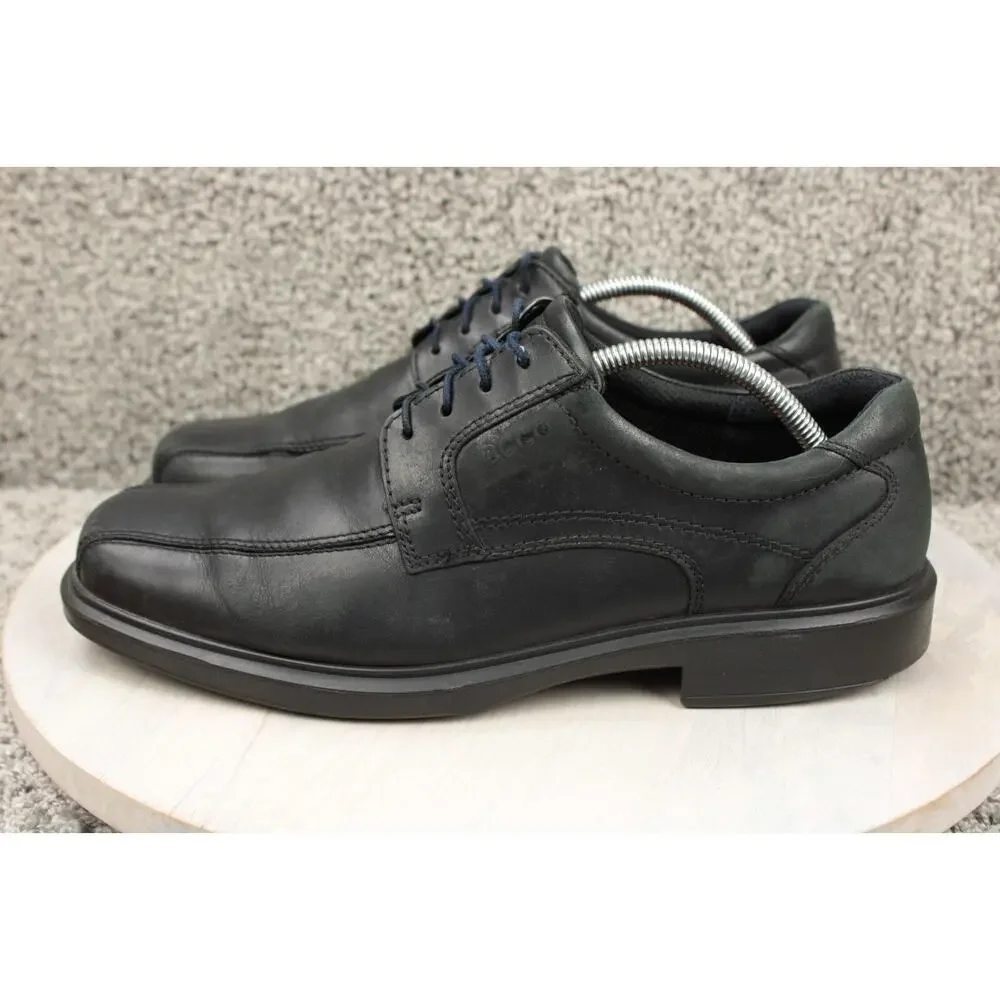 ECCO Black Leather Oxford Shoes Mens 11 Comfort Dress Lace Up